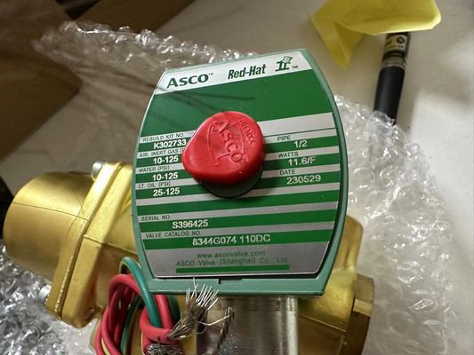 8344G074 110V Emerson ASCO Solenoid Valve 4 Way 1/2 "NPT Tek Solenoid Bakır Vücudu
