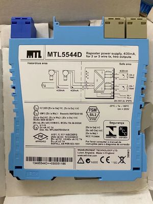 MTL5544D Tekrarlayıcı Güç kaynağı MTL Enstrümanları 2 veya 3 tel ileteç için 4/20ma İki çıkış