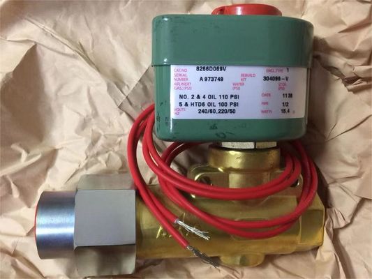 8266D069V 1/2 "NPT Emerson ASCO 2 Way Solenoid Valve Yakıt Yağı 120VAC 1/4" Açıklık