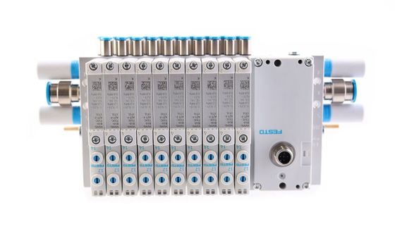 Festo Valve manifold VTUG, multi-pin fiş veya alan otobüsü bağlantısı ile VTUG-14-VRPT-B1T-Q12B-UB-Q6SU-24K+TTSC