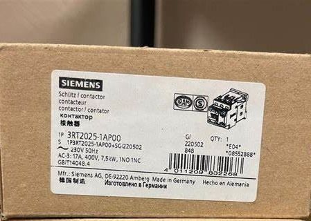Siemens 3RT2035-1AP00 1 NO 1 NC Yardımcı Bağlantılarlı Kontakör vida terminal boyutu S2 6.6W sıcak çalışma durumunda AC'de