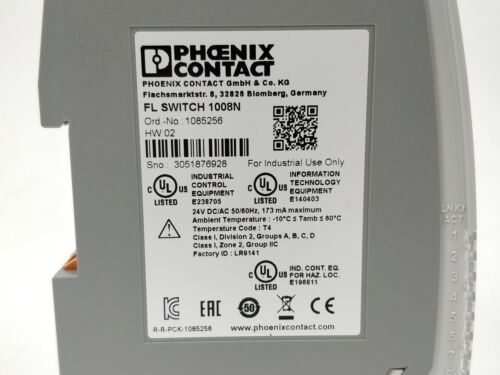 FL SWITCH 1008N 1085256 IP54 Koruma Seviyesi ve 0.05 cm-1 Hücre Sabiti ile Endüstriyel Ethernet Değiştiricisi