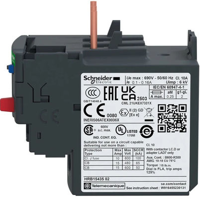 Dayanıklı Schneider Electric LRD21 7.874" 200.00mm Montaj Çukur Arası ve NAMUR Arayüzü ile Termal Aşırı Yükleme rölesi