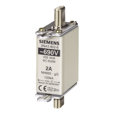 Siemens 3NA3814-6 LV HRC Ölçüm Aralığı 30 bar ve Oval Flanşlı Sigorta Elemanı Çalışma Esnasında
