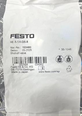 Festo HE-3-14-QS-8 Kapalı - Kapalı Valf