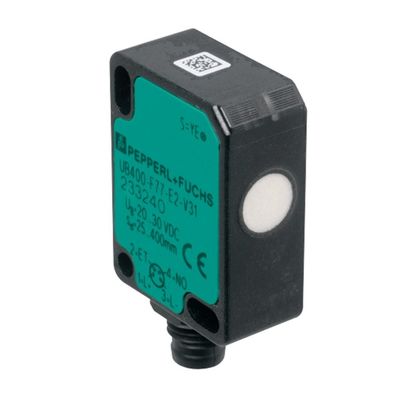Pepperl Fuchs Ultrasonik Doğrudan Algılama Sensörü UB100-F77-E2-V31 yanıt gecikmesi ≤ 50 ms 10 g kütlesi